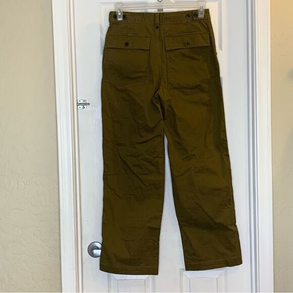 Madewell The Perfect Vintage Wide-Leg Pant Utility Edition Green High-rise SZ 28 - Picture 9 of 9